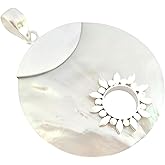 Swimmi Natural Mother of Pearl 925 Sterling Silver Pendant Hand Polished Pearly Mother of Pearl Pendant Women Jewelry SA004