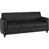 Flash Furniture Hercules LeatherSoft Sofa, Black | Clean Line-Stitched, Durable Construction, Commercial Use