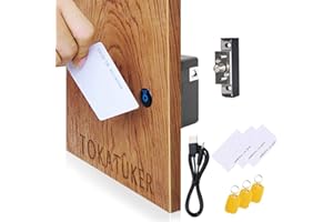Tokatuker Invisible Cabinet Lock, Hidden NFC Lock DIY RFID Latch with USB Cable Power for Wooden Drawer Liquor Cabinet Open and Close Pantry Secret Shelf or Concealed Panel