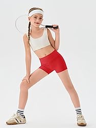 Haloumoning Girls Athletic Shorts Kids High Waisted