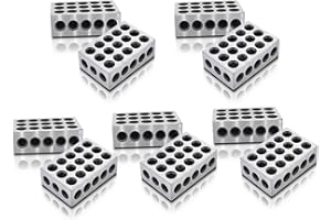 findmall 5 Matched Pairs Accuracy Steel 1 x 2 x 3 Inch Blocks 23 Holes .0002" Machinist Milling