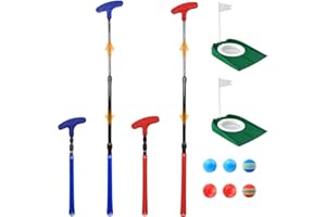 THE GOLFER STORE Adjustable Golf Putter, Mini Golf Set - 2 Kids Golf Clubs with 6 Golf Balls & 2 Cup with Flag, Two-Way Kids Putter for Right & Left Handed, Battle Golf for Kids for Youth & Junior Golfer