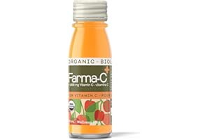 Greenhouse Juice Organic Farma-C+ Wellness Shots Vitamin C Immune Shot Cold-Pressed with Orange, Acerola Cherry, Sea Buckthor
