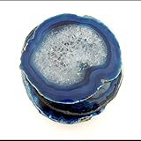 4 (FOUR) Agate Coaster - Blue Colored Agate Coasters Rock Paradise COA (AM10B2)