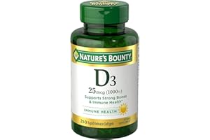 Nature's Bounty Vitamin D3 1000 IU, Immune Support, Helps Maintain Healthy Bones, 250 Rapid Release Softgels