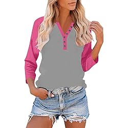 Womens 3/4 Sleeve Tops and Blouses Plus Size