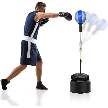Kit De Boxe Mural – Sac De Vitesse Réglable En Hauteur (100-180 Cm), Pliable, Avec Balle En Cuir PU Et Ressorts