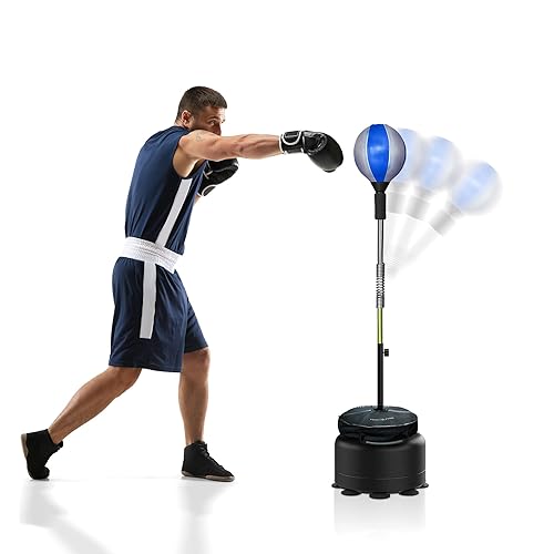 Cobra Reflex Bag, Fast Action Punching Bag with Stand, Adjustable Height  Boxing Trainer with Spring-Mounted Ball, Punching Bags for Adults and  Teens,
