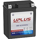 UPLUS YTX7L-BS Motorcycle Battery EB7-3 12V 6Ah AGM Maintenance Free | SLA Batteries Replacement for YTX7L-4, LTX7L-BS,NTX7L-BS,FTX7L-BS,ETX7L-BS,CTX7L-BS,GTX7L-BS,GSX7L