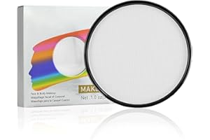 BRIMFULITE White Face Paint, Water Based Facepaint, Non Toxic & High Pigment White Body Paint for Halloween, Easter, Costume, Cosplay, Clown Makeup 1.06 Oz.