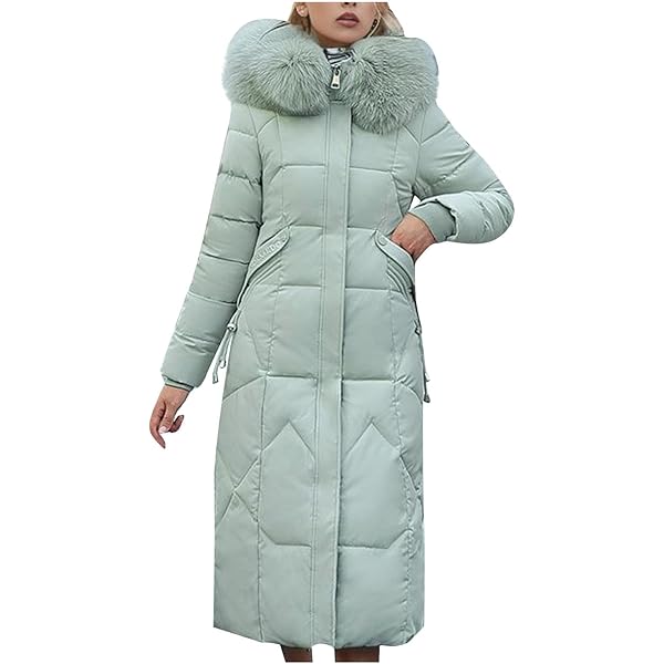 ジャケット・アウター th products LONG PADDED COAT Women's Halitech Heavyweight Faux-Fur Trim Maxi Puffer Jacket