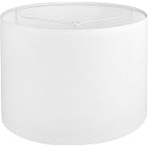 White Lamp shade, Drum Lamp Shade for Table Lamps Floor Lamp, 13" Top X 13" Bottom X 10" High White Large Line Fabric Lamp Shade, Easy Assembly Replacement Lampshade