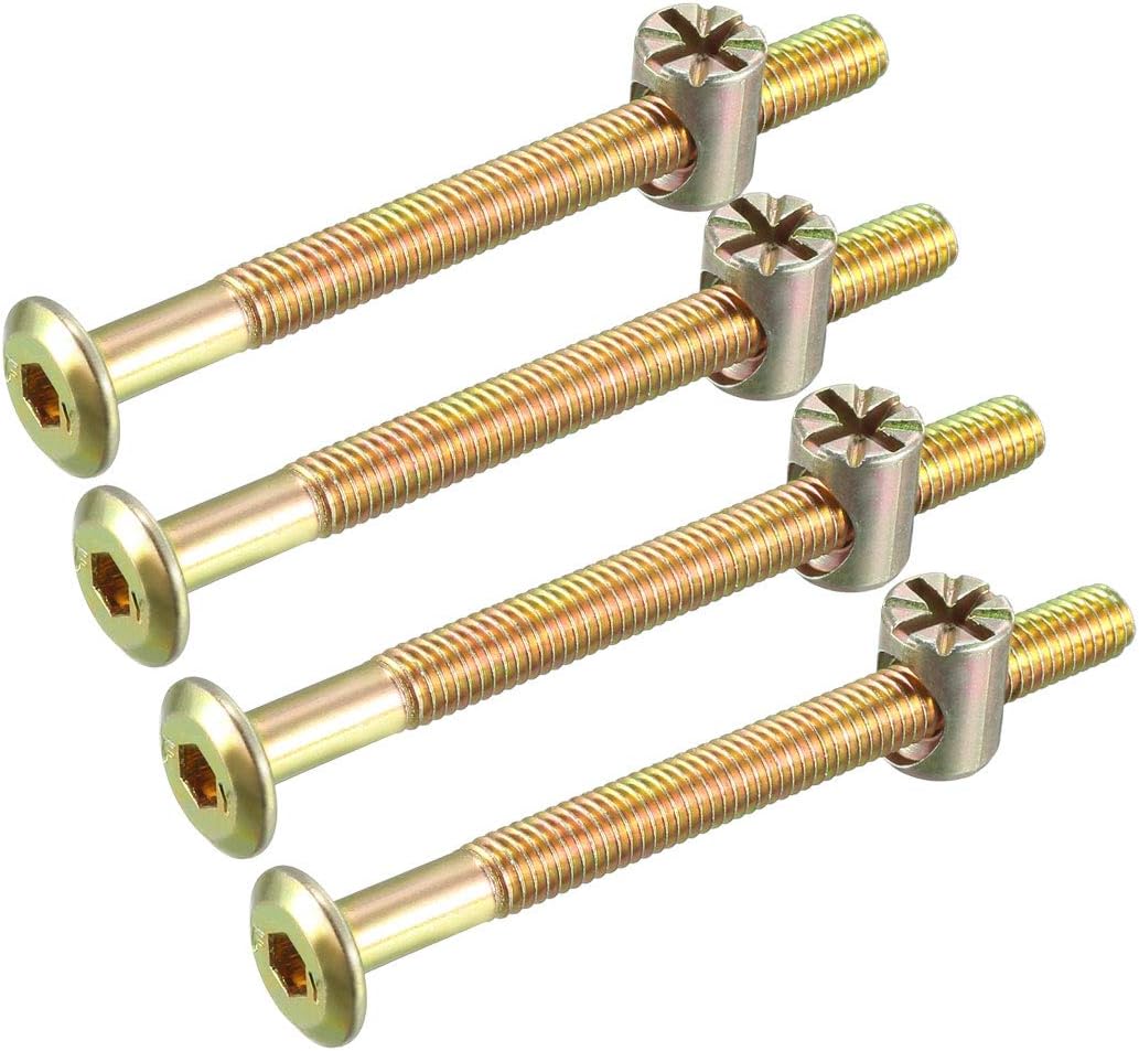 uxcell M6 x 60mm Furniture Bolts Nut Set Hex Socket Screw with Barrel