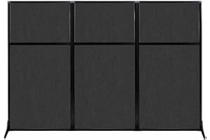 Versare Workstation Partition | Portable Wall Divider | Modern Office Cubicle | Free Standing Privacy Screen | Flexible Work Space | 99" x 70" Black Fabric Panels