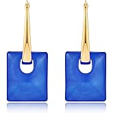 Biuwos Multicolored Acrylic Pendant Dangle Hoop Earrings for Women Lightweight Geometric Earrings Fashion Jewelry Gift,Pink Blue Green Black Grey