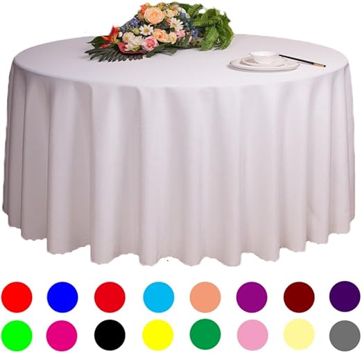 Adasmile Solid Polyester Wedding Restaurant Party Round