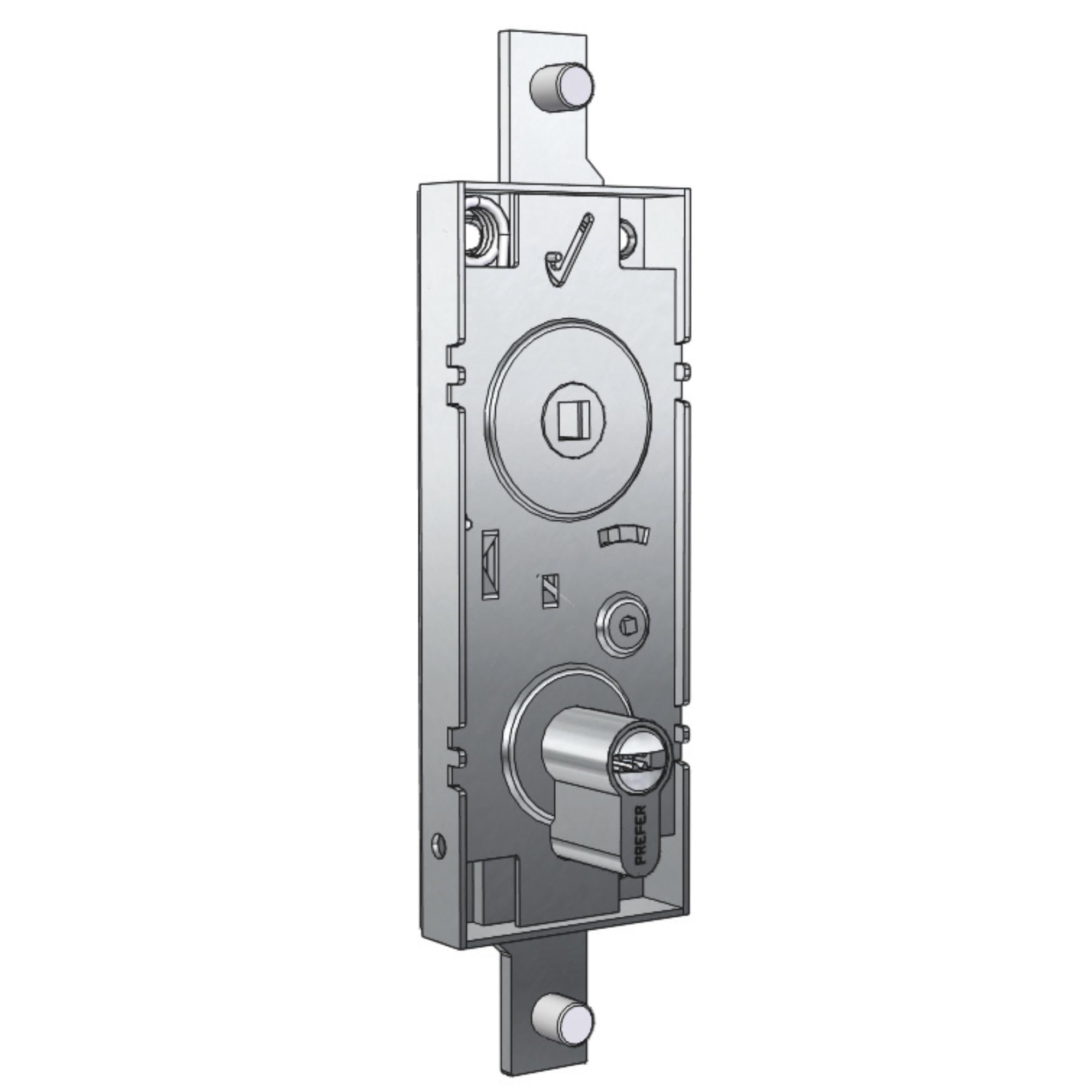 lock for tilting/garage cylinder European profile wheelbase 70 mm, idle handle, punched keys