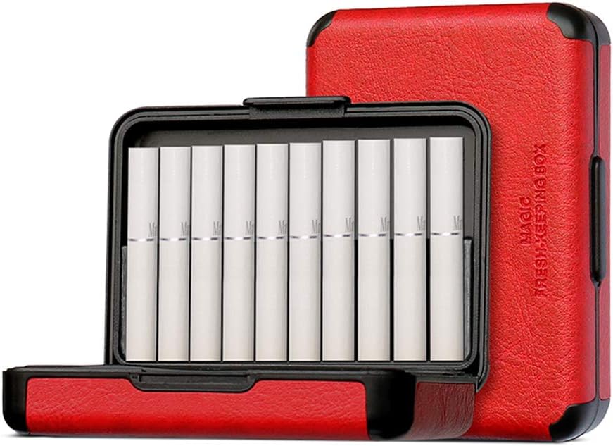 Storage Box for iQOS Heets and Accessories, PU Leather Case Traveling Cover Protective Pouch Bag (Red)