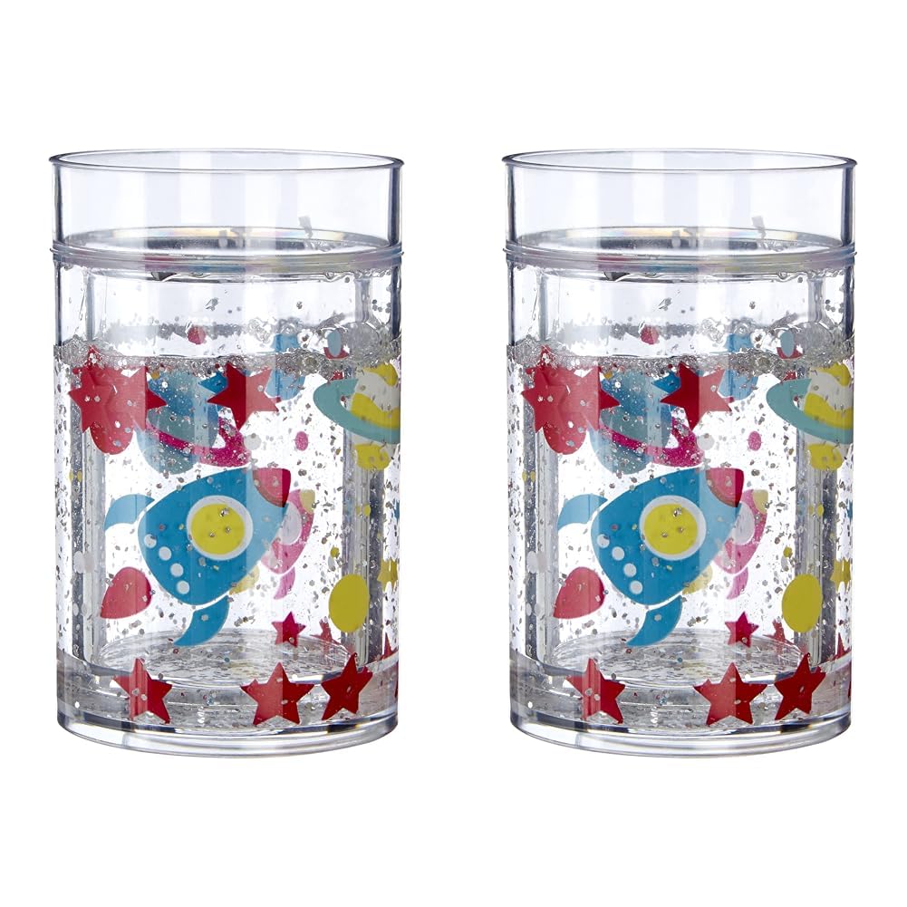 Premier Housewares Space Kids Drinking Cup, PS-Polystyrene, 7 x 7 x 11 cm (Pack of 2)