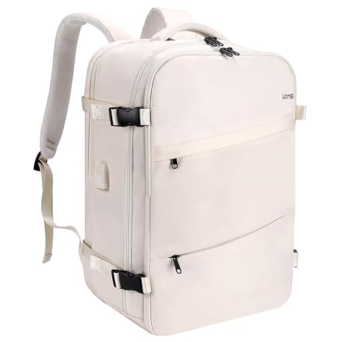 HOMIEE Travel Backpack 40L Large Carry on Luggage Women Men Flight Approved Underseat Cabin Bag Rucksack with Waterproof Pocket 17.3 Inch Laptop Bag with USB Port for Travel Weekend School Work