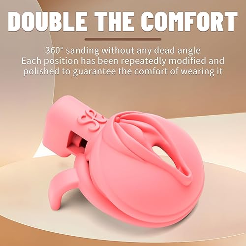 Lock Love Male Chastity Devices Sissy Penis cage, Flat Virginity Cock Cage,  3D Printed Lightweight Pink