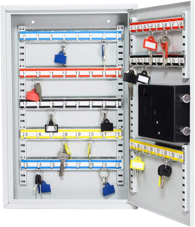 Rottner Key Cabinet S 64 with electronic lock, includes 64 key tags, adjustable hook strip, and mounting materials - Image 4