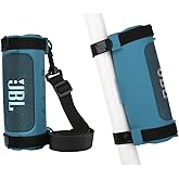 TXEsign Silicone Case Cover for JBL Flip 6 Speaker, Protective Case JBL Flip 6 Travel Speaker Sleeve with Shoulder Strap and Bike Strap for Bike Golf Cart Railing (Blue)