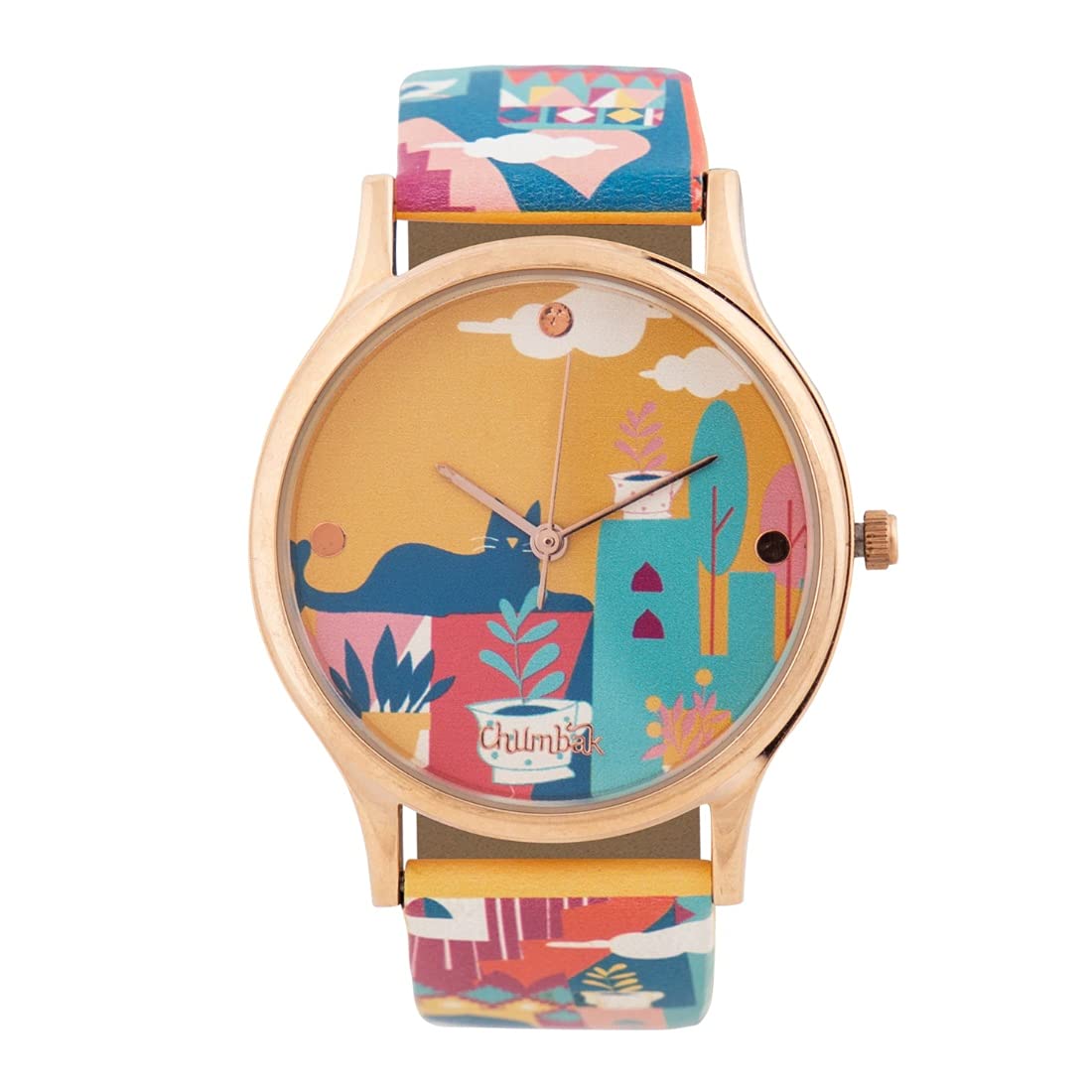 Buy Chumbak Cat Village Wrist Watch with Printed Strap at Amazon.in