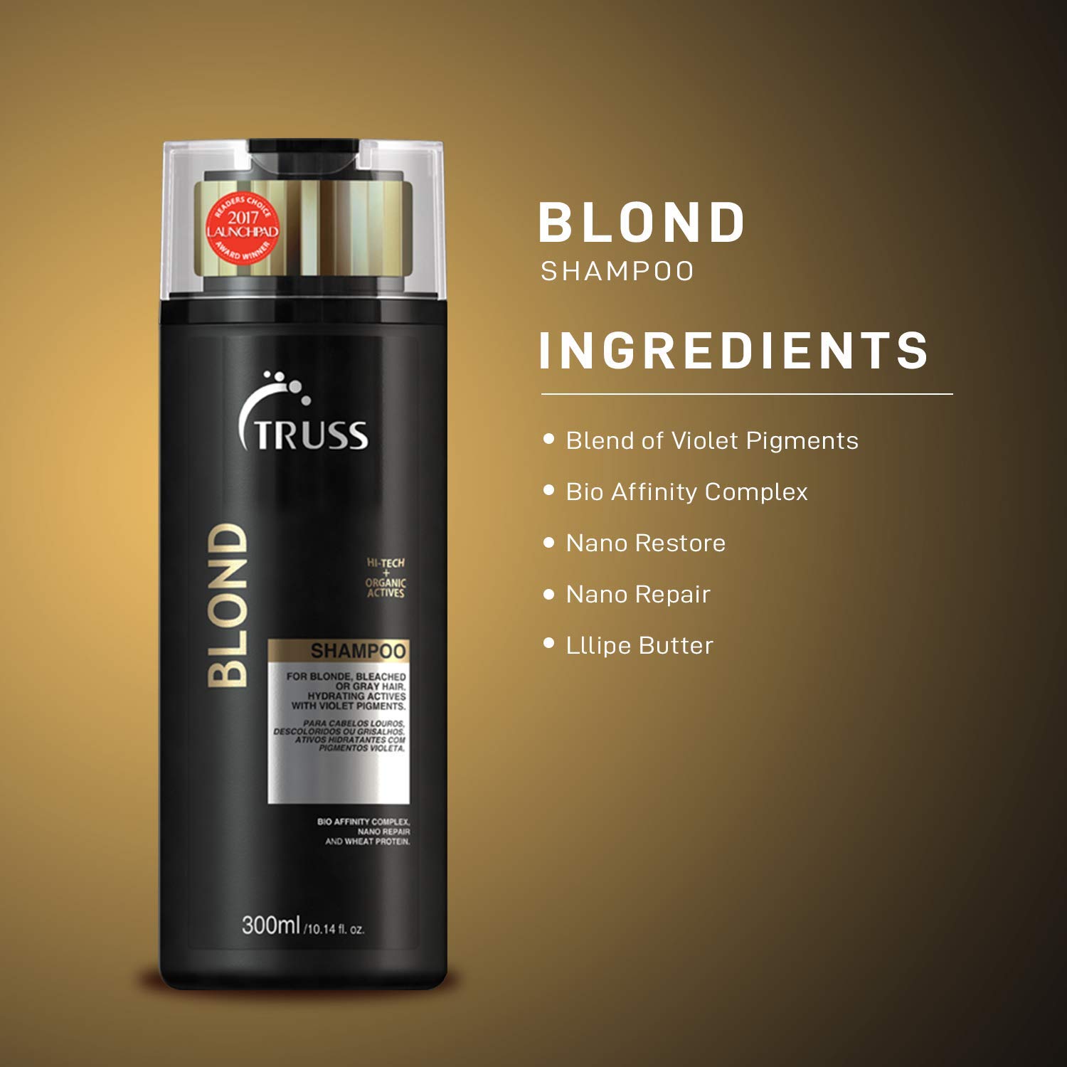 TRUSS Purple Shampoo & Toner for Blonde Hair - Blond Shampoo for Bleached, Gray, Highlighted & Brassy Hair - Restore Strength, Shine & Elasticity - Hydrating Daily Color Protection (10.14 Fl Oz)