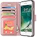 iPhone 7 Case, iPhone 8 Case, K-Moze iPhone 7 Wallet Case [4 Card Slots ] [Wrist Strap] [Stand Feature] PU Leather Flip Wallet Case Cover for iPhone 7 (4.7)/iphone 8- Rose Gold