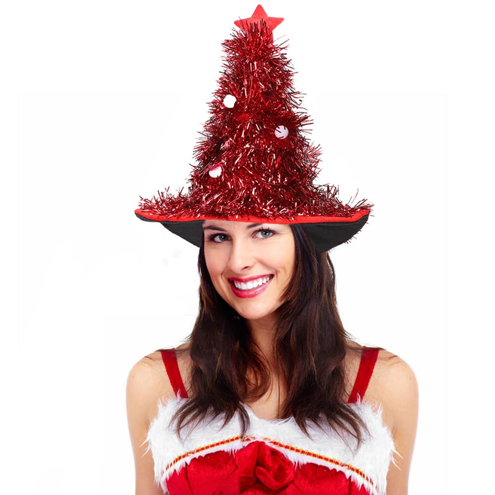 Christmas Hat Christmas Headband Santa Hat Christmas Tree Headband Christmas Tree Hat Santa Headwear Funny Party Hats Holiday Party Headband Christmas Costume for Adults and Kids One Size Fit All