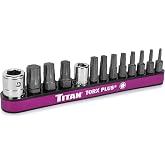Titan 16099 13-Piece Torx Plus Bit Set, Includes Sizes TP8 to TP55 plus 1/4" &amp; 3/8" Bit Holder, S2 Alloy Steel Construction for Strength and Durability