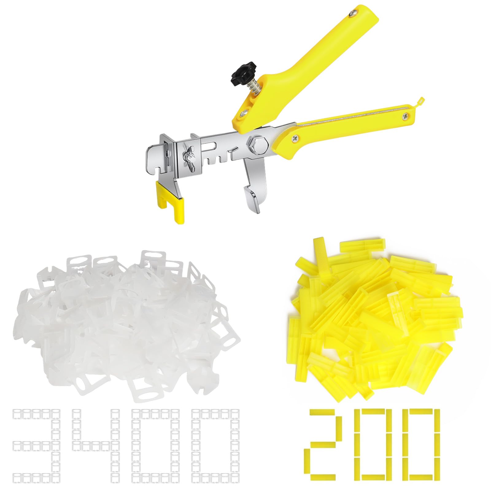 Photo 1 of Storystore Tile Leveling System with Tile Pliers - 3400 Piece Tile Spacers Clips and 200 Piece Reusable Wedges, 1/16 Inch Tile Installation Tools Kit