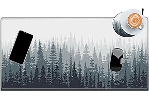 BBSUJANE Misty Forest Mouse Pad Gaming Desk Mat for Desktop 24x12 Mousepad Long Desk Pad Stitched Edges Starry XL Computer Mat Large Mouse Pads for Wireless Mouse Office