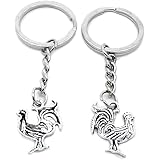 1 Item Metal Keychain Keyring Key Tags Chains Rings Jewelry Bag Charms Z8SE4 Rooster Cock Chicken