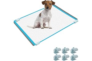 Bencacawinstyle Dog Pee Pad Holder Tray, Puppy Potty Training Tray with 6 Clips, High Edge Dog Potty Tray, Non Slip Silicone Puppy Pad Holder Tray for Easy Cleaning.