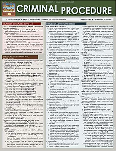 Criminal Procedure Quick Study Law Barcharts Inc