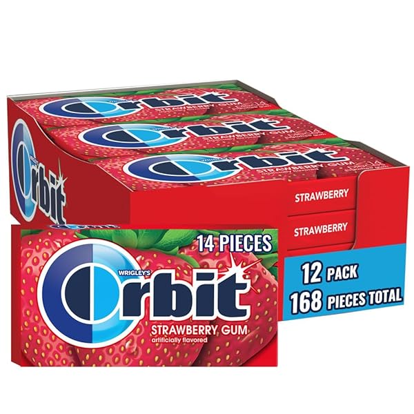 ORBIT STRAWBERRY SUGAR FREE CHEWING GUM INDIVIDUALLY WRAPPED,...