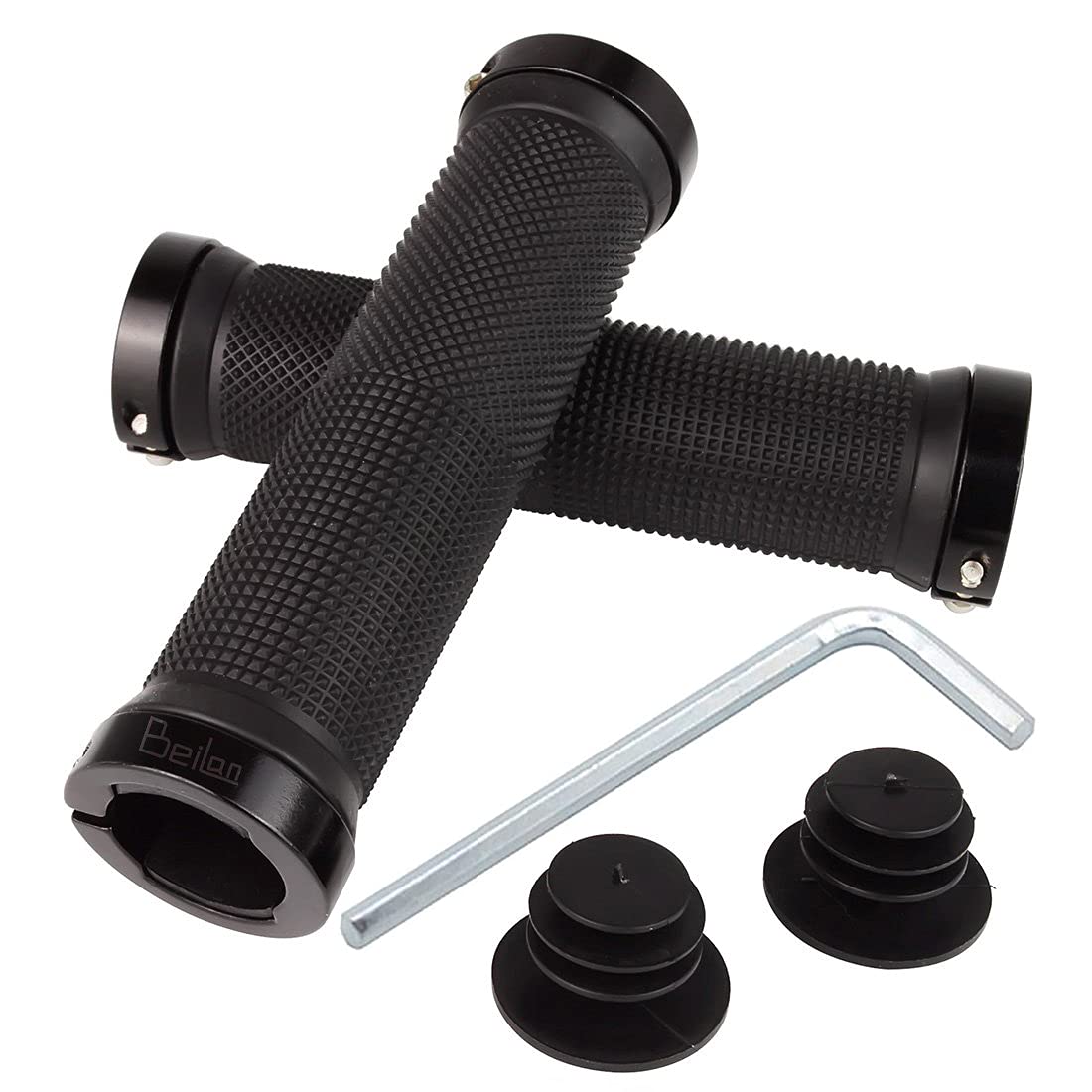 BeiLan 1 pair Cycling Grips Bike Handlebar Grips Bicycle Aluminum Handle Grip Double Lock-On Anti-Slip for Mountain Bike Road Bike โ image 1
