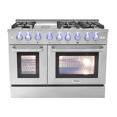 48" 6 Burner Gas Range with Double Oven and Griddle