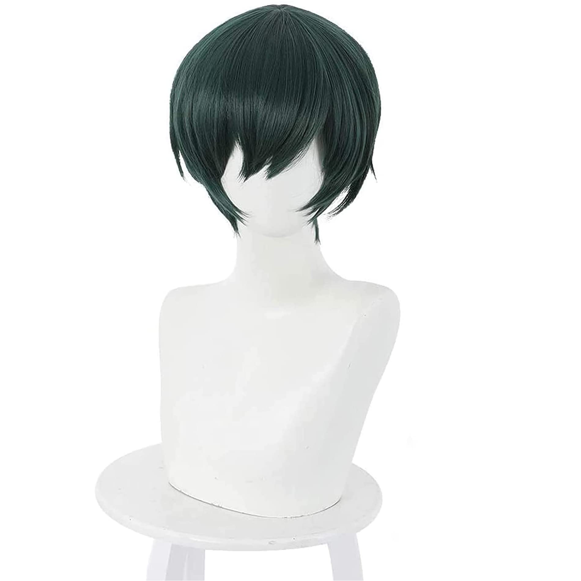 Dark Green Short Cosplay Wig for Men Women Universal Halloween Cos Anime Role Play Party Replacement Wig Heat Resistant Synthetic Hair โ image 1