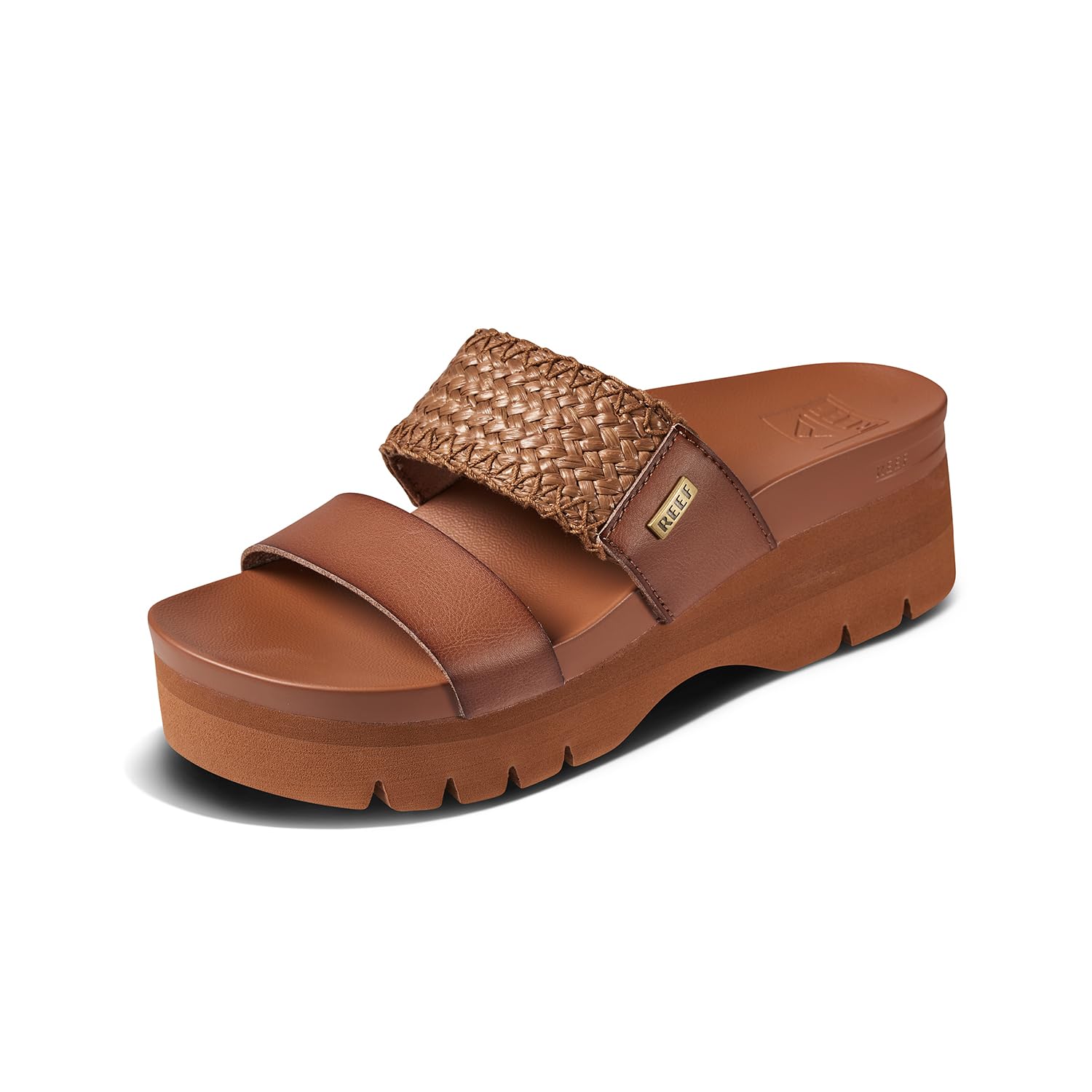 REEF Womens Cushion Vista Higher Platform Fashion Sandal, Arch Support, Ultra Soft Cushion Footbed, Espresso Raffia, 8.5 Image REEF Womens Cushion Vista Higher Platform Fashion Sandal, Arch Support, Ultra Soft Cushion Footbed, Espresso Raffia, 8.5 Image