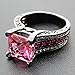 DJ CH AAA Zircon Rose Cubic Cz Stone Women Wedding Black Ring Set Size 5-12