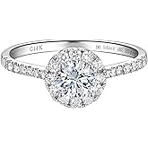 LynChoe Halo 14k White Gold 0.5 to 2.5 Cttw IGI Certified LAB Grown Diamond Engagement Rings with Side Stones, Anniversary Wedding Promise Rings Jewelry Gifts for Women, Clarity VS1-VS2, D E F Color