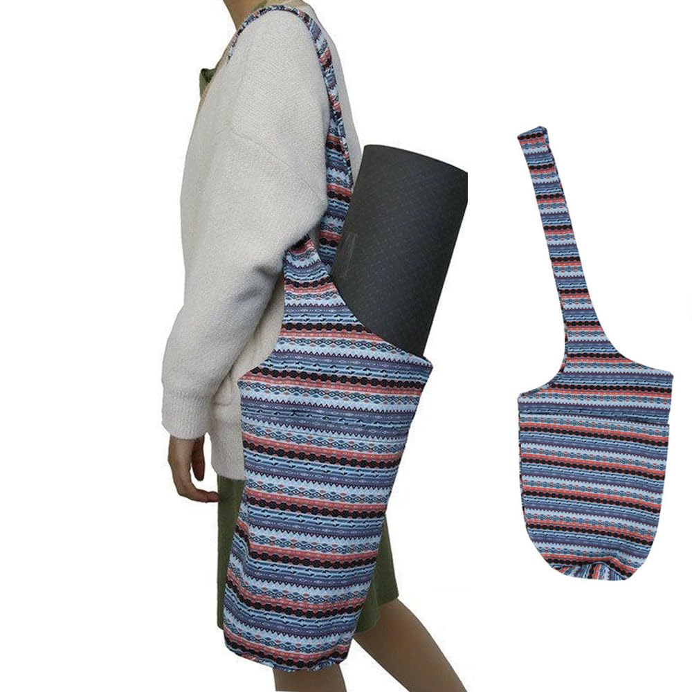 Oaygat Yoga Mat Bag with Large Size Pocket Canvas Foldable Mat Tote Bag Lightweight & Portable Carrier Yoga Bag Big Capacity Pilates Mat Carrier for Women Gym Sports Beach Shopping Fit Most Size Mats