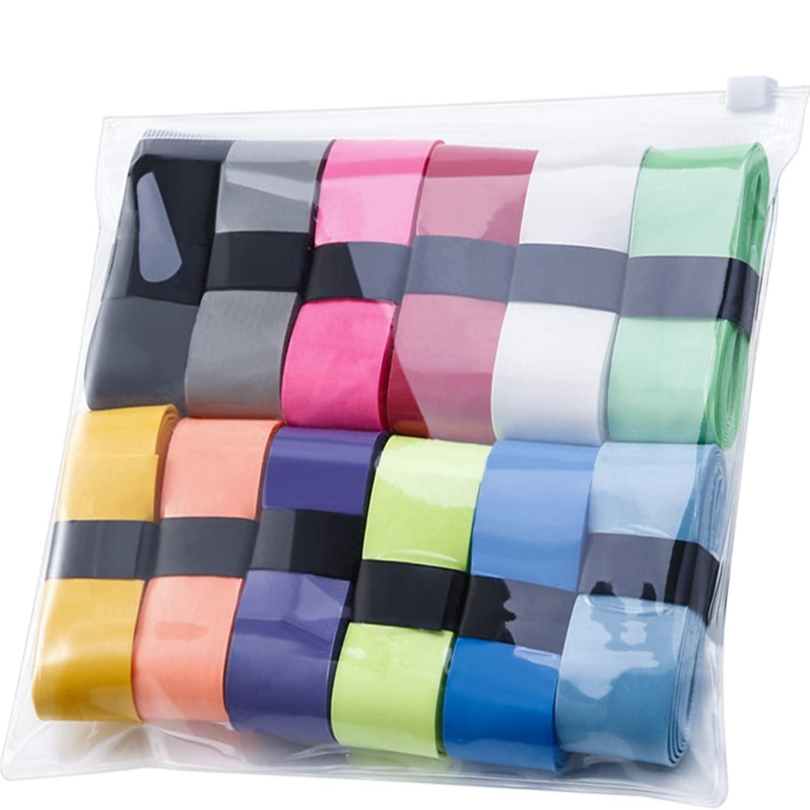 Jovitec Tennis Badminton Rackets Grips Overgrips Tape for Anti-slip and Absorbent Grip, Multicolor (12 Pieces, Color B)