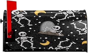 Xuhua Mailbox Cover Skeleton Glow in The Dark Magnetic Sun Protection Mailbox Wraps Durable Fade Resistant Post Letter Box Cover Home Decorative Accessories 21x18 in