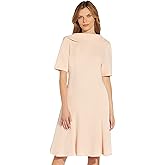 Adrianna Papell Womens Knit Crepe Roll Collar Dress