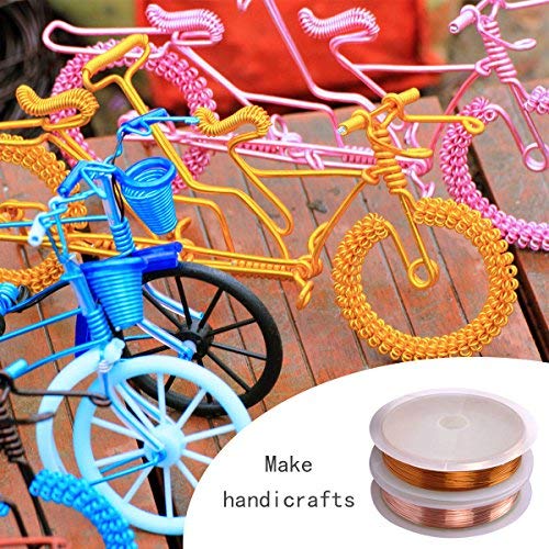 eZAKKA 14Pieces 0.3mm Jewelry Beading Wire Bare Copper Wire Rolls for Crafting Beading Jewelry Making, Mix Color