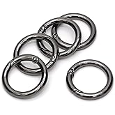 Betoplin 10PCS Spring O Rings Metal Round Carabiner Clip Snap for Keyrings Buckle, Bags, Purses